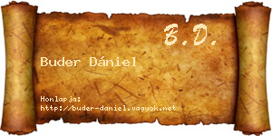 Buder Dániel névjegykártya